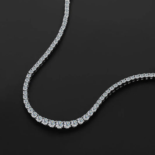 Moissanite Tennis Necklace for Woman Wedding Jewely with Certificate 925 Sterling Sliver Plated 18k White Gold Necklace