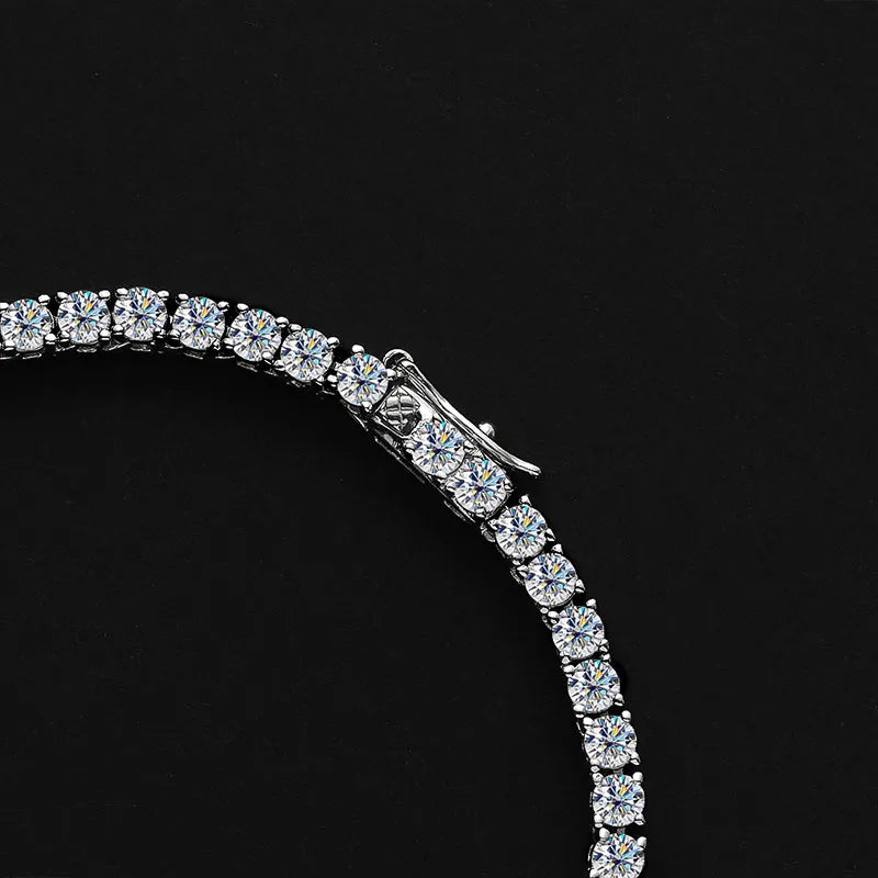 Moissanite Tennis Necklace for Woman Wedding Jewely with Certificate 925 Sterling Sliver Plated 18k White Gold Necklace