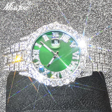 Load image into Gallery viewer, Hip Hop New Men Iced Out Watches Luxury Modern European Quartz Wristwatches Green Dropshipping Moissanite Male Jewelry Clocks
