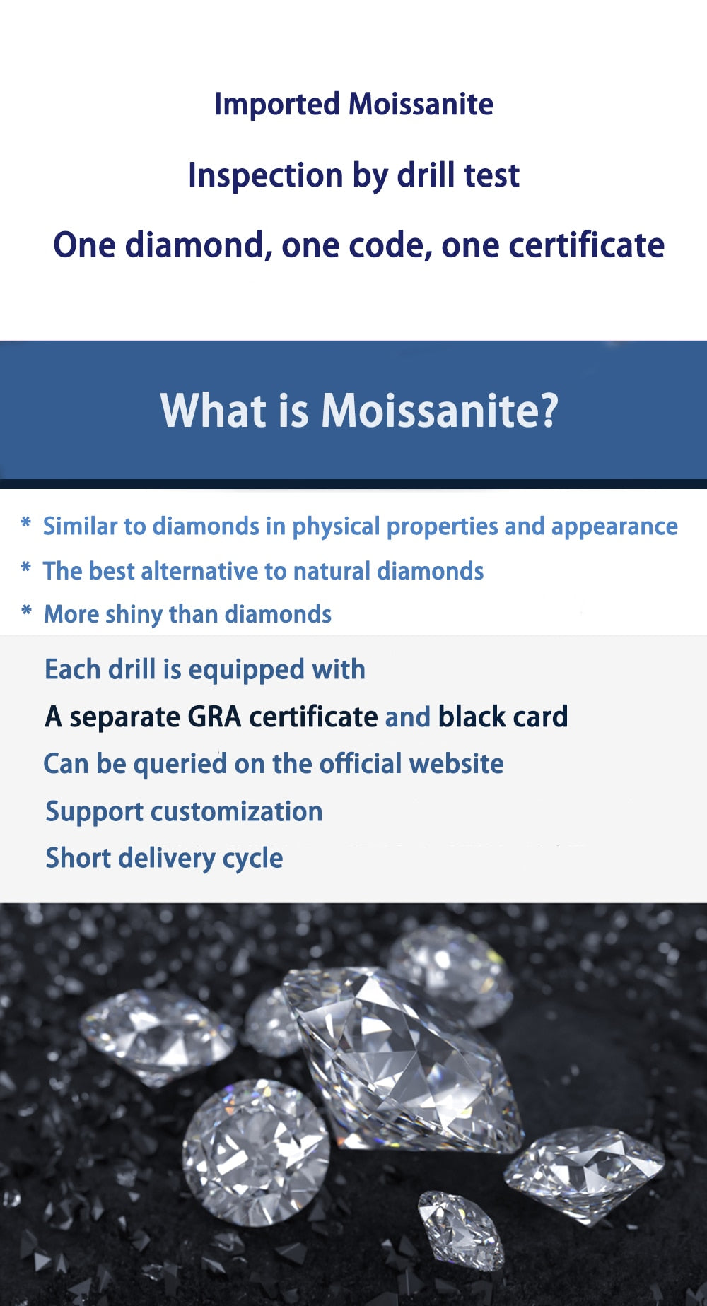 Loose Moissanite 1.0ct Stone Diamond