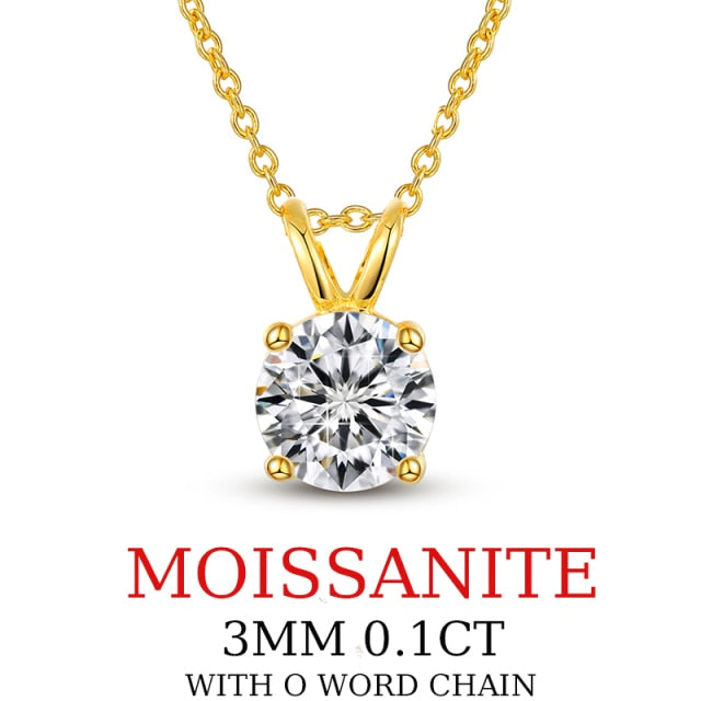 1CT Moissanite 925 Silver Necklace