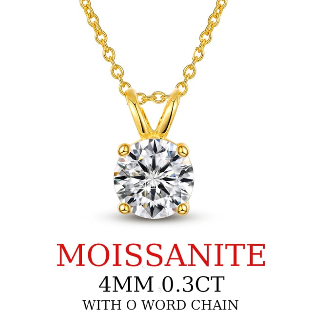 1CT Moissanite 925 Silver Necklace