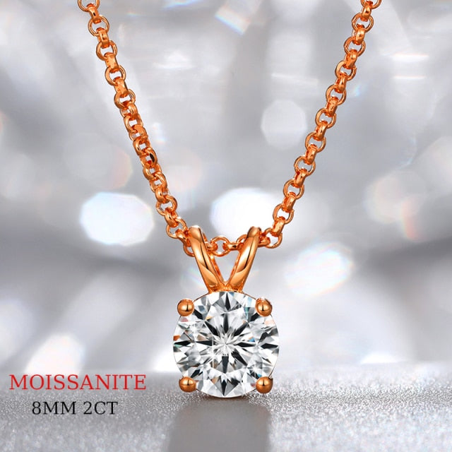 0.1-2ct Moissanite Diamond Silver Necklace